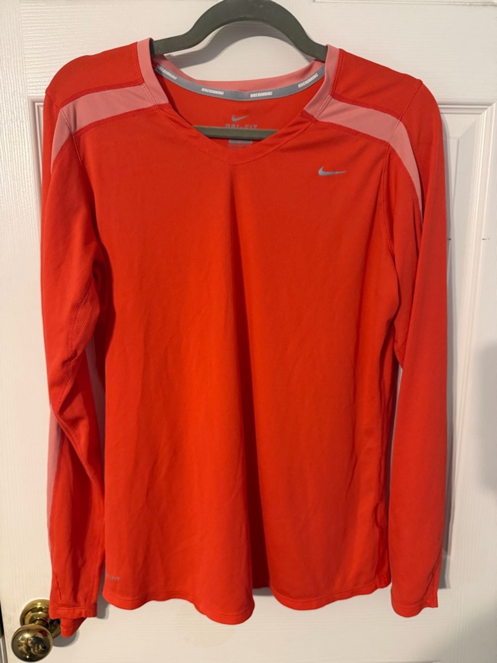 Womens Nike Running Orange Long Sleeve Dri-FIT Top Size XL